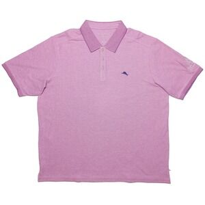TOMMY BAHAMA Island Zone Supima Polo Shirt Kazanjian Golf Purple XXL 2XL
